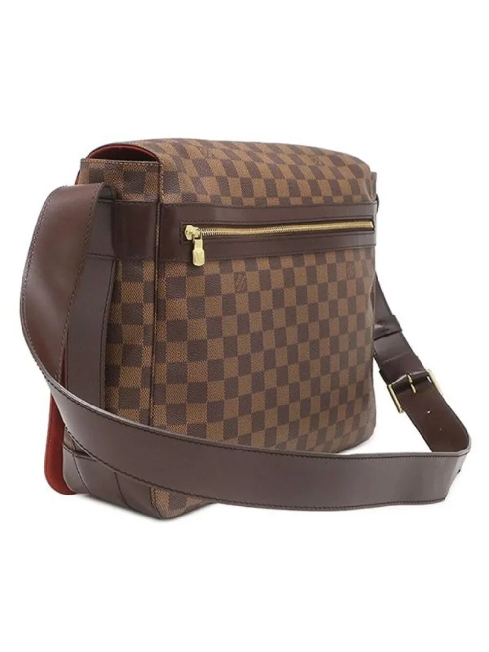 Louis Vuitton Shoulder Bag Bastille Damier Canvas Ebene Gold Brown